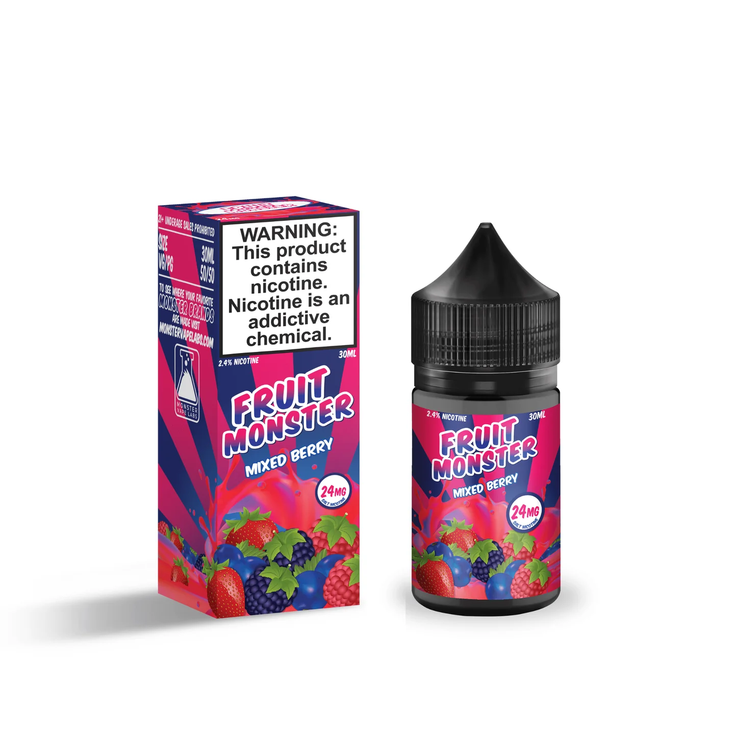 vape device with fresh berries, berry vape flavor selection, mixed berry e-liquid - Mixed Berry - Fruit Monster Salts - Giant Vapes - Salt Nicotine