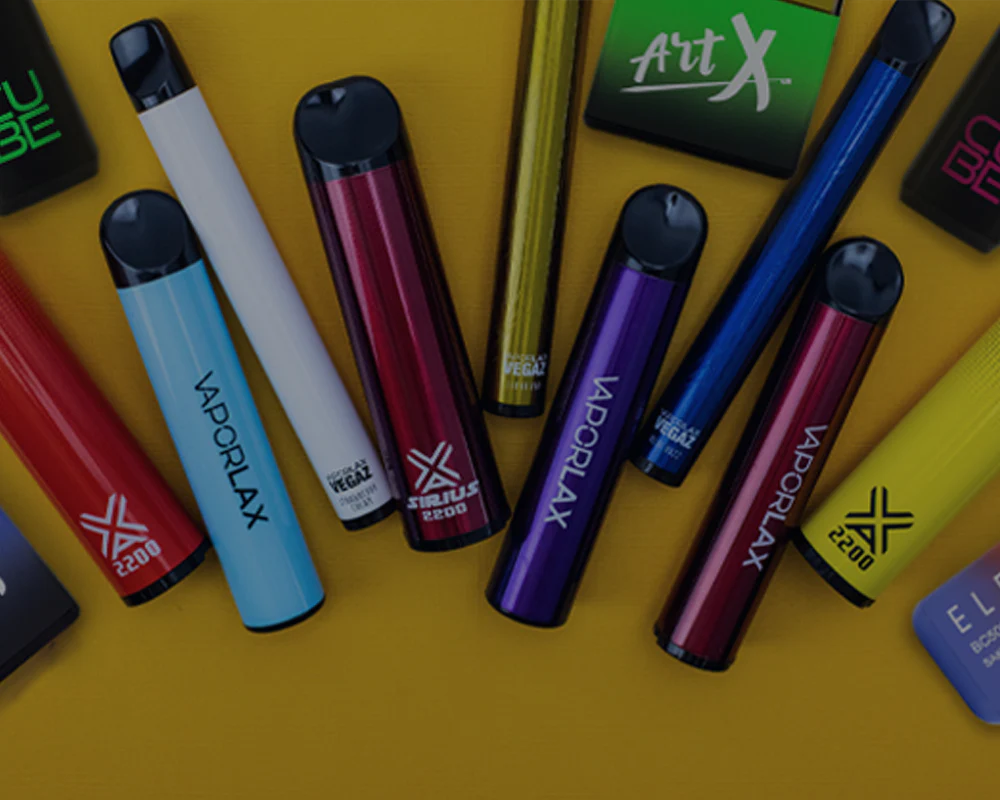 collection of disposable vapes, variety of vape flavors, assorted vaping devices display - Disposable Vapes | Shop Disposable Vapes Online