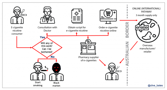 adult smoker GP consultation vaping, medical pathway nicotine vape Australia, doctor advising on smoking cessation vape - Australias anti-vaping activists and bureaucrats working together ...