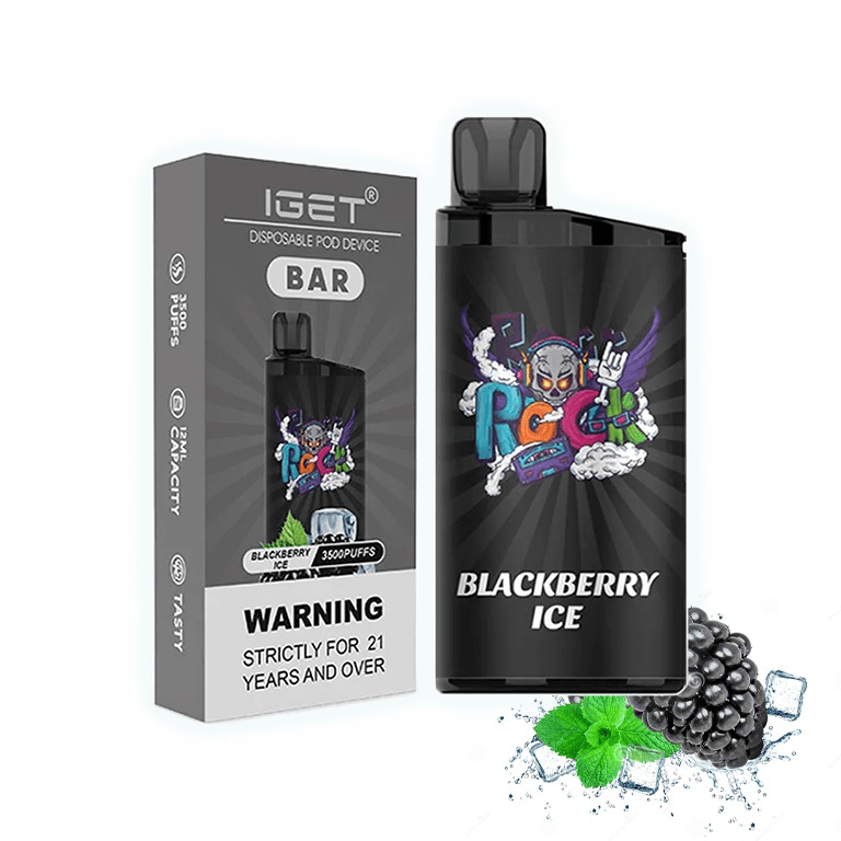 IGET BAR PLUS S3 Pod BLACKBERRY ICE, blackberry slushie vape flavor - IGET BAR Blackberry Ice - 3500 Puffs Vape