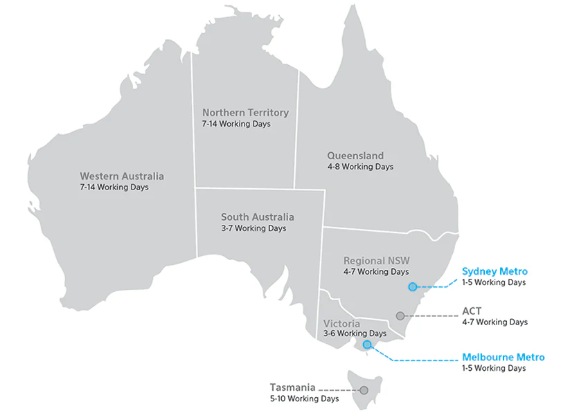 vape shipping Australia local, domestic vape delivery Australia, package delivery Australia map - Aussie Baby Delivery Details