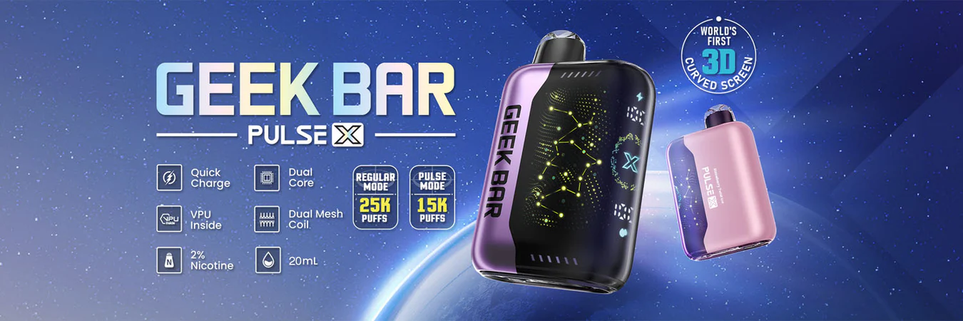 UMIN Geek Bar Pulse X USB-C charging, rechargeable disposable vape, fast charging vape, vape charging port - Shop Geek Bar Pulse X Disposables | Free Shipping Over $75 — NVB Inc.