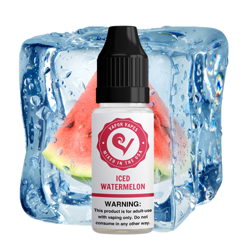 watermelon ice vape, iced watermelon flavour, refreshing vape with watermelon, watermelon slices and ice with vape - Iced Watermelon Premix E-Liquid – Vapor Vapes
