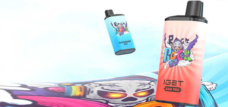 iget bar pro metallic chassis close up, premium vape durable design, sleek metallic disposable vape - IGET Bar Pro 10000 Puffs Passion Fruit Peach Ice Tea | VAPE WAREHOUSE