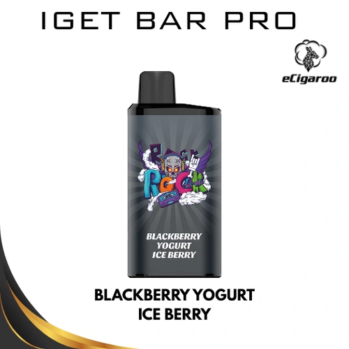 iget bar pro blackberry yogurt ice berry flavor, vape with blackberries yogurt ice, creamy berry vape illustration - IGET Bar Pro Blackberry Yogurt Ice Berry | eCigaroo
