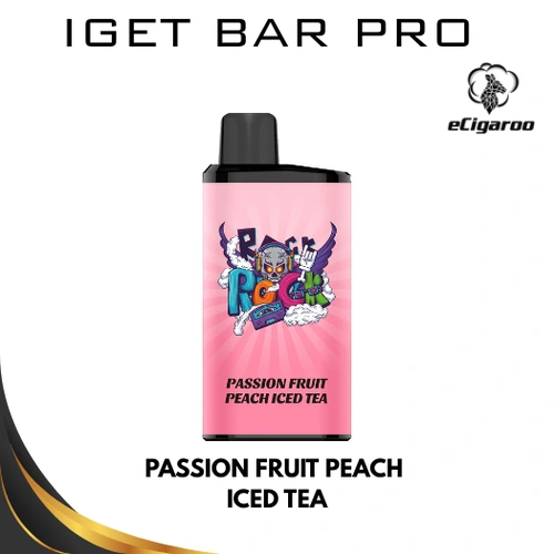IGET BAR PRO Passionfruit Peach Iced Tea vape, iced tea vape, fruity tea e-liquid, smooth vape - IGET Bar Pro Passion Fruit Peach Iced Tea | eCigaroo