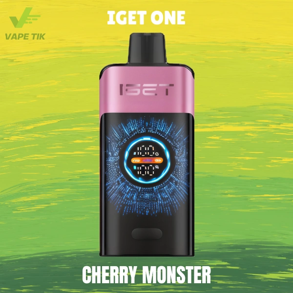 IGET ONE Cherry Monster vape, dark cherry energy vape, red disposable vape, cherry fizz flavor - IGET ONE Cherry Monster Vape – Newcastle Drop
