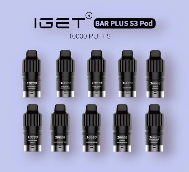 IGET Bar Plus S3 modular design, easy vape pod replacement, clean pre-filled pod system - IGET Bar Plus S3 Pods Wholesale in Australia — 1 vape wholesale