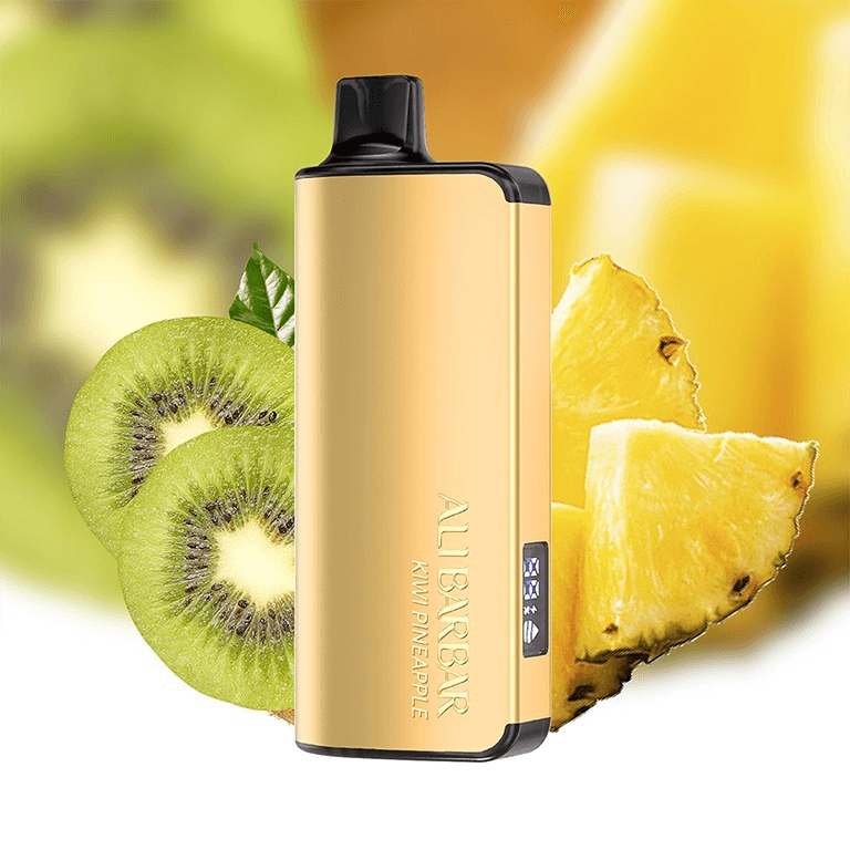 Alibarbar Ingot held in hand, ergonomic vape grip, compact vape palm fit, comfortable vape mouthpiece - Kiwi Pineapple Strawberry ALIBARBAR INGOT - 9000 Puffs