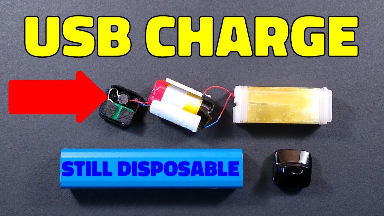 rechargeable disposable vape, disposable vape with charging port, USB-C vape charging - inside a disposable with charging port