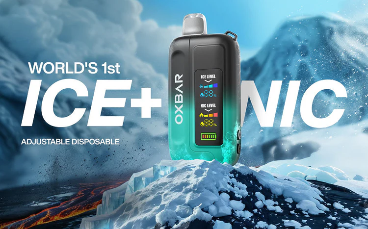 No fuss vape easy maintenance, simple draw activated vape, hassle free disposable vape concept - Oxbar Ice-Nic Control 35K - Black Coral