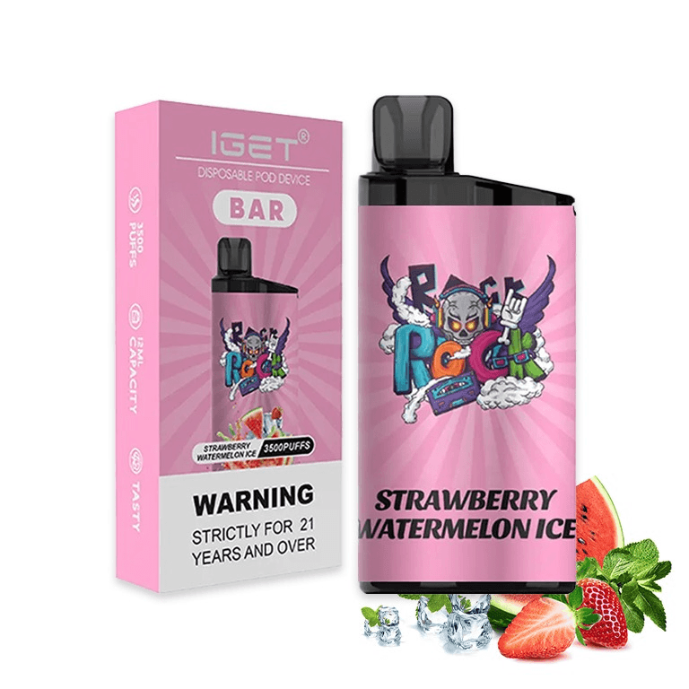 IGET BAR PRO Strawberry Watermelon Ice vape, fruit ice vape flavor, refreshing vape with fruit - IGET BAR Strawberry Watermelon Ice - 3500 Puffs Vape