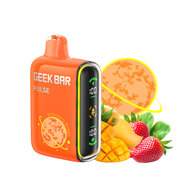 UMIN Geek Bar Pulse X Strawberry Mango vape, disposable vape fruit flavor, tropical vape with strawberries and mangoes - Strawberry Mango | Geek Bar Pulse Vape | EZPUFF