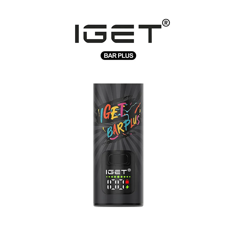 IGET BAR PLUS S3 pod system, hybrid vape, rechargeable vape battery base, replaceable vape pods, smart digital display vape - IGET Bar Plus Device 3.0 BASE rechargeable device - SINGLE UNIT ...