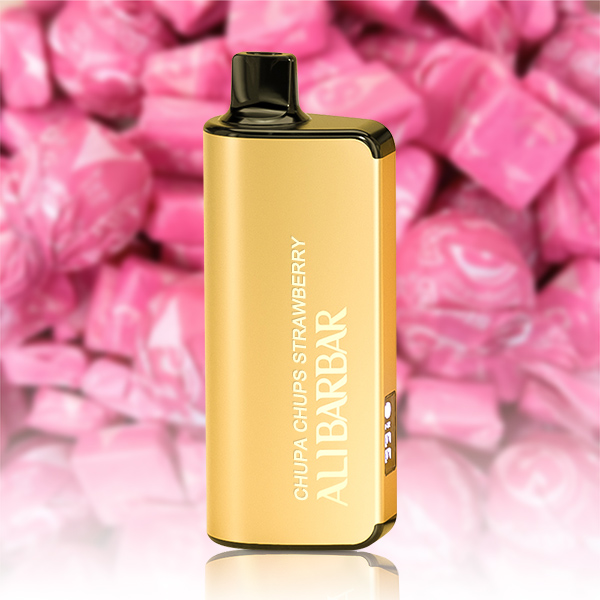 Chupa Chups Strawberry vape device, creamy strawberry e-liquid, dessert flavored vape, Alibarbar Ingot strawberry lollipop flavor, sweet vape profile - ALIBARBAR INGOT 9000 Puffs Chupa Chups Strawberry | VAPE WAREHOUSE