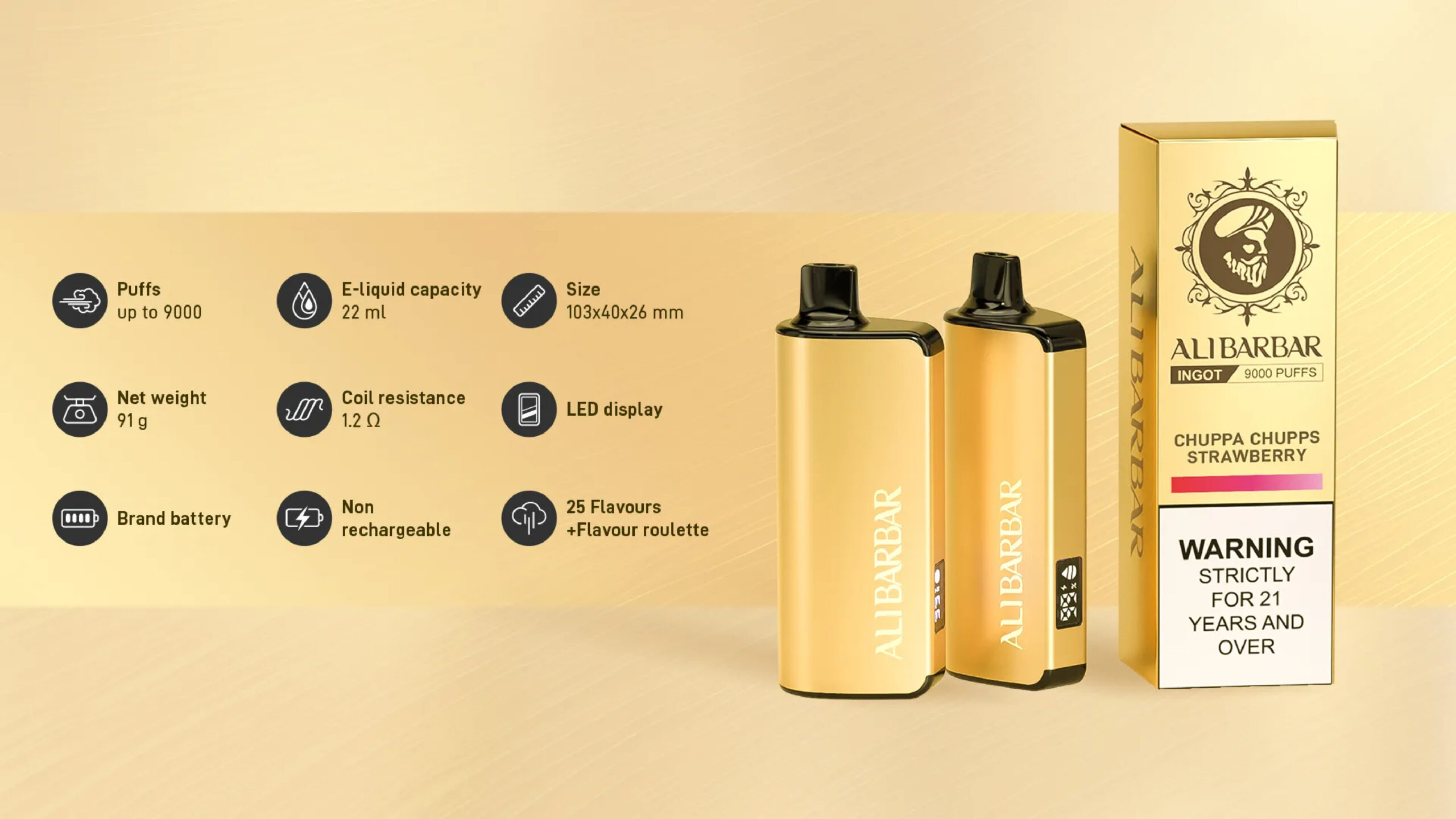 Alibarbar INGOT 9000 golden design, IGET BAR PRO plastic design, luxury vs utility vape aesthetic comparison - IGET Bar Plus vs Alibarbar Ingot 9000: Longest Lasting Vape AU