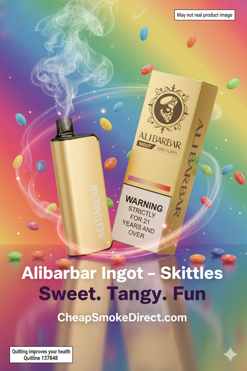Alibarbar INGOT 9000 disposable vape, premium vape device, gold standard vape, rainbow candy vape product - Alibarbar Ingot 9000 Puffs Skittles Disposable Vape e-Cigarette ...