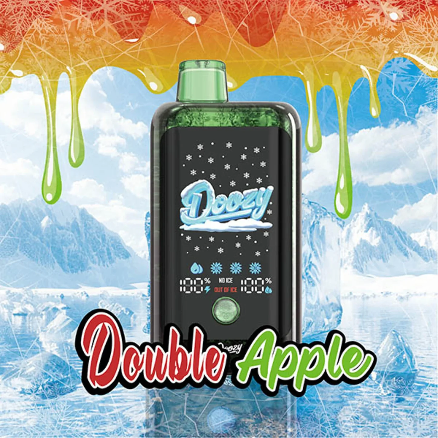 double apple ice vape flavor, disposable vape red green apples, vape with crisp apple and ice - DOOZY ICE CUBE 40K Disposable Vape - Double Apple – Cloud Island ...