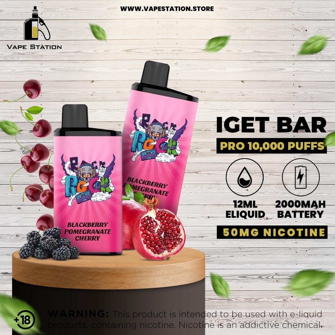 IGET BAR PRO 10000 disposable vape, IGET vape device studio shot, IGET electronic cigarette compact - IGET BAR PRO 10,000 Puffs Disposable Pod Device – Vape Station