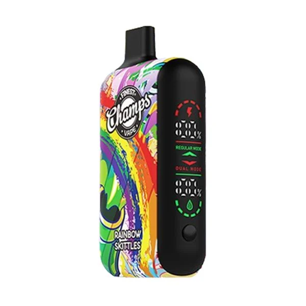Rainbow Skittles vape flavor, vibrant candy e-liquid, fruit medley disposable vape, zesty effervescent vape, Alibarbar Ingot Skittles - Buy Rainbow Skittles Champs 15 000 Puffs Disposable Vape