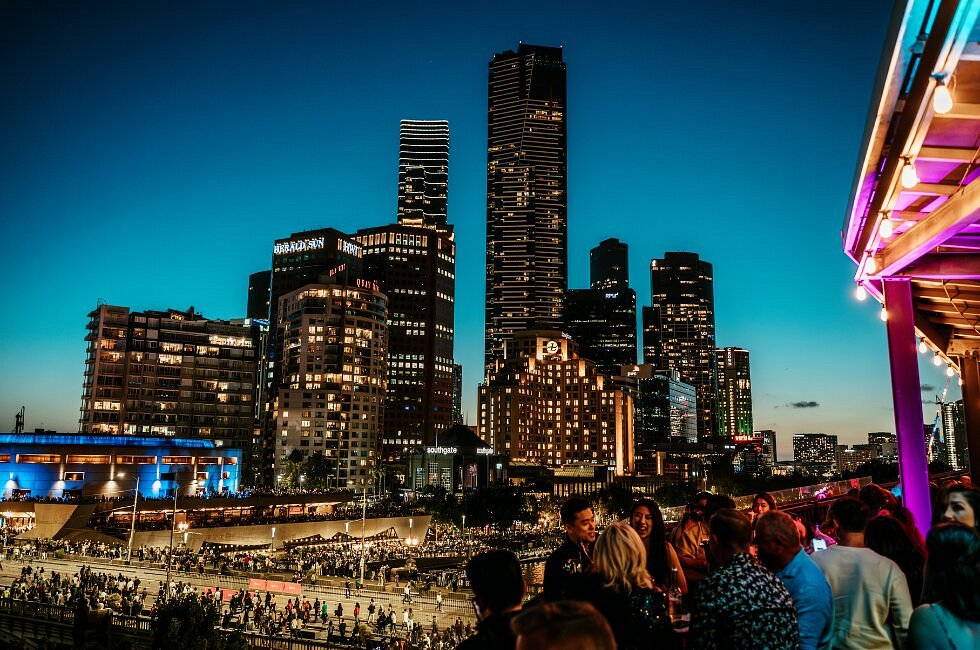 Melbourne rooftop bar friends vaping, sunset Yarra River, social gathering vape Australia - Transit Rooftop Bar (2026) - All You MUST Know Before You Go (w ...