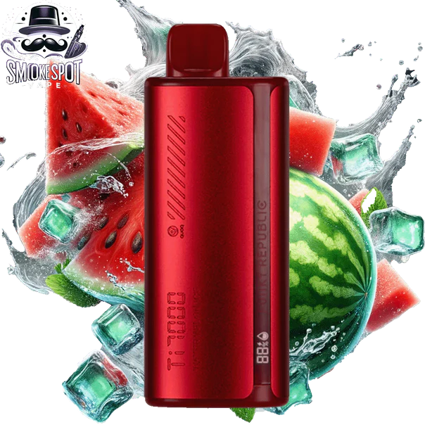 modern disposable vape Australia market scene, techy vape glowing screen, people vaping Sydney Circular Quay, high-capacity disposable vape public, watermelon ice vape flavor scene - Watermelon Ice Vape - 7000 Puffs | Premium Flavor