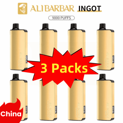 Alibarbar INGOT luxury design, gold bar vape, sleek metallic disposable vape in hand - Vape Uk Alibarbar Ingot 9000 - 10 Pack Near Me
