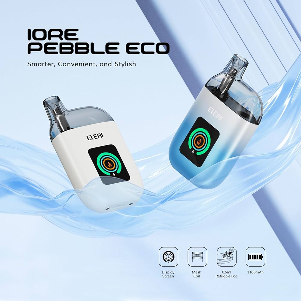 hand holding iGet Moon vape comfortably, ergonomic pebble vape, worry stone vape grip - Eleaf Iore Pebble Eco Vape Kits 1100mAh 6.5ml Large Capacity ...