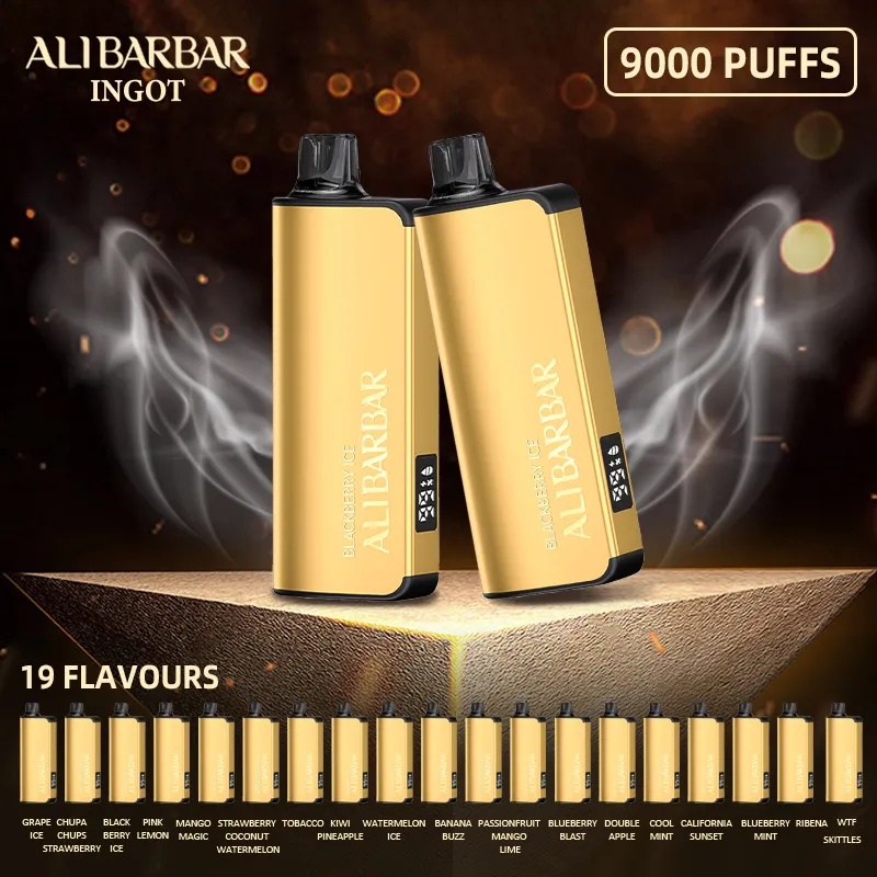 Alibarbar INGOT 9000 puffs disposable vape, sleek gold bar vape design - Battery Capacity ALIBARBAR INGOT – Blueberry Mint – 9000 Puffs ...