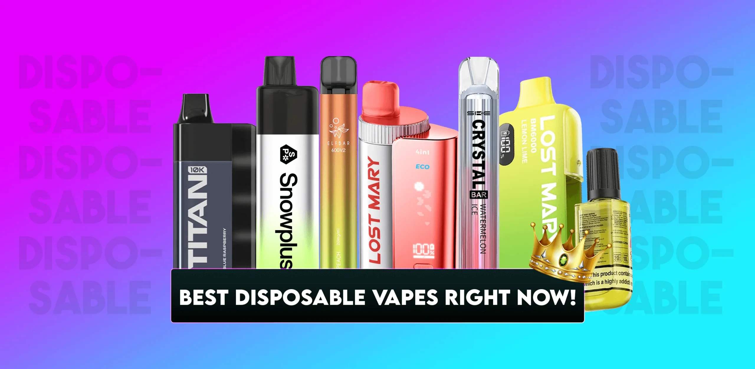 Variety of disposable vapes, vape selection for beginners, assortment of vape devices - 6 Best Disposable Vapes Right Now! — Tablites