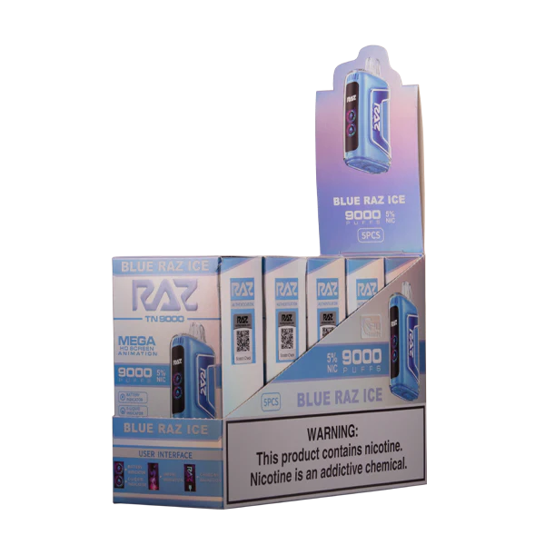 Blue Razz Ice vape flavor, Alibarbar Ingot 9000 Blue Razz Ice, blue raspberry slushie vape - Blue Raz Ice - RAZ TN9000