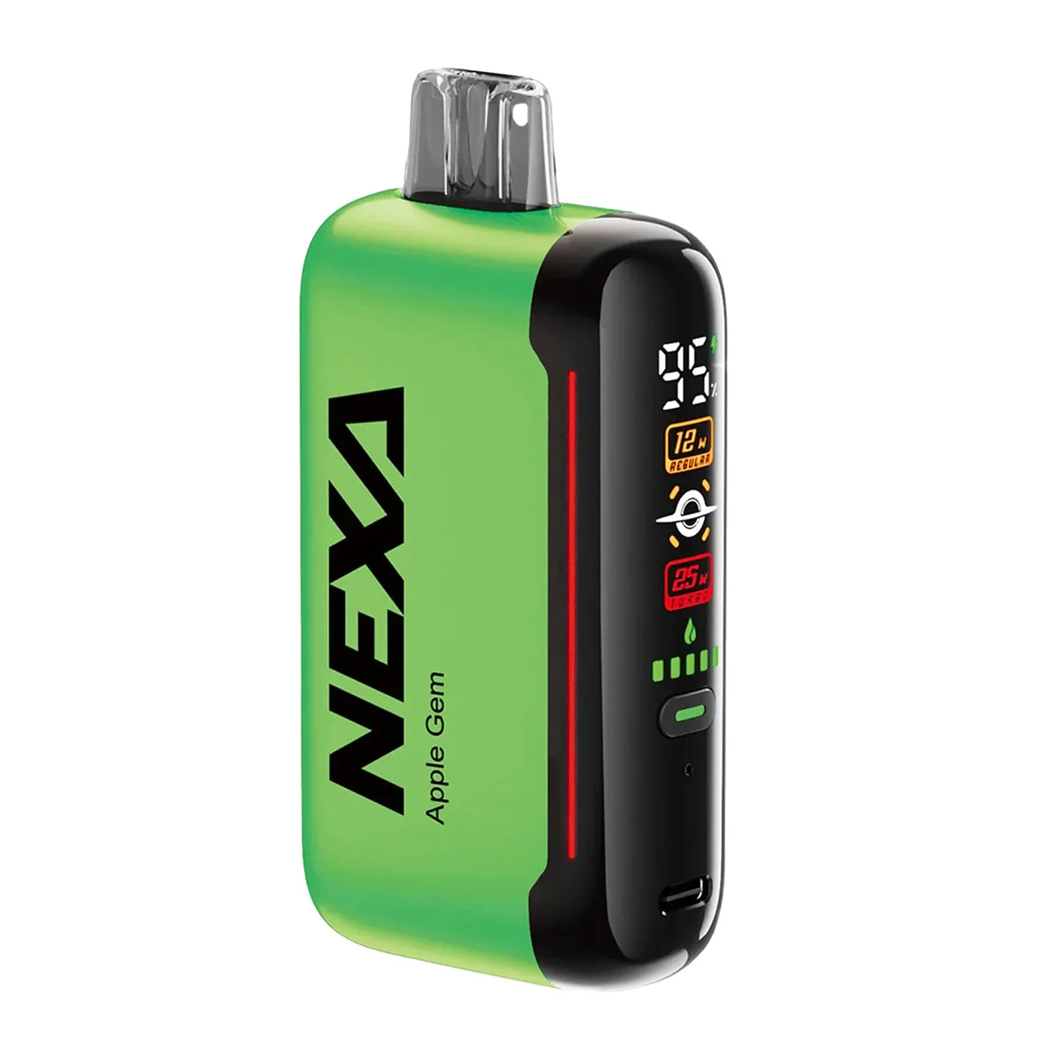 vape battery percentage display, modern vape battery indicator screen, rechargeable vape power level, smart vape battery management - What