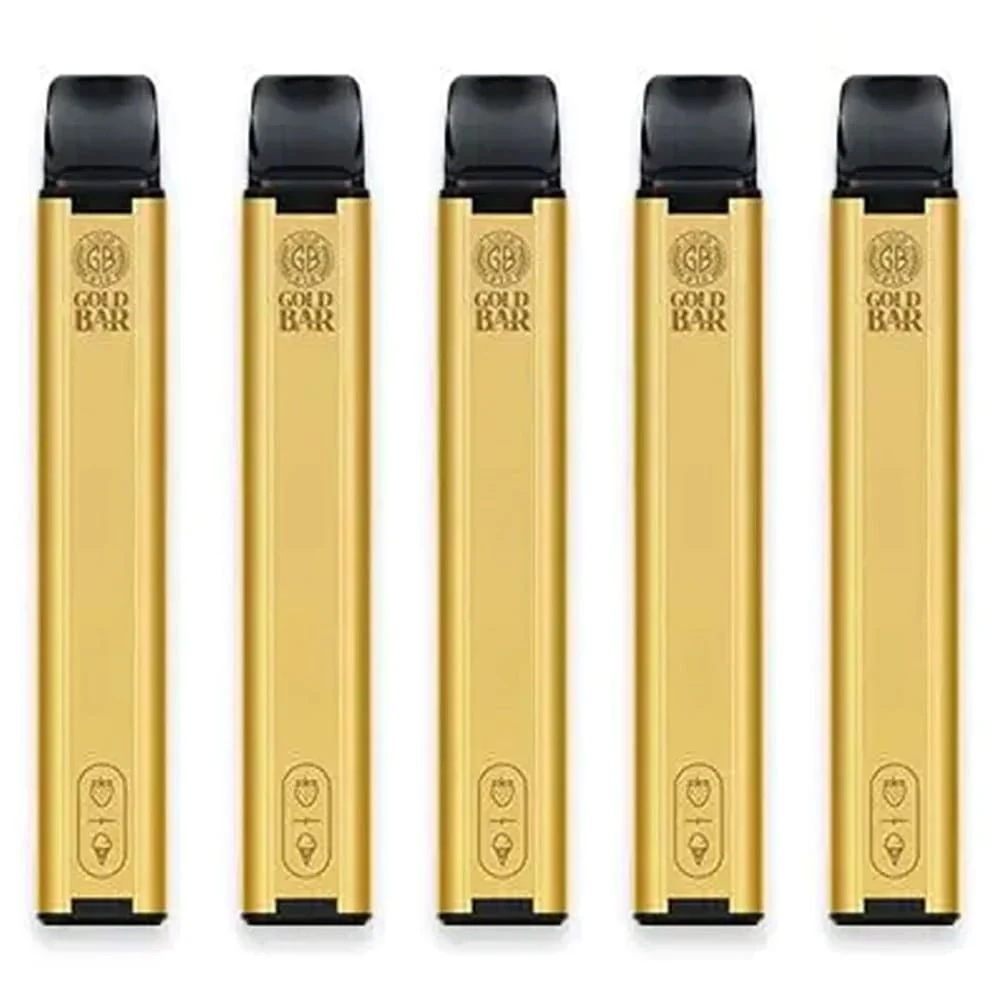 Classic bar vape design, slim rectangular disposable vape, traditional vape pen - Gold Bar 600 Disposable Vape Online UK