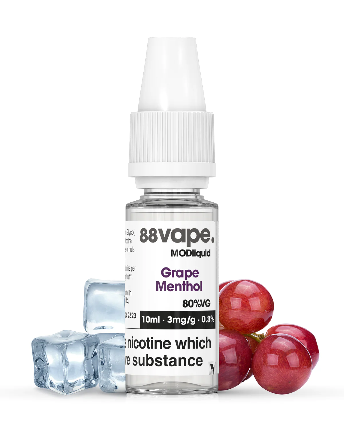 thick e-liquid vape, viscous vape juice in cold, vegetable glycerin cold thickening, vape cotton wick struggle winter - Grape Menthol 3mg 80VG Vape Juice | 88Vape