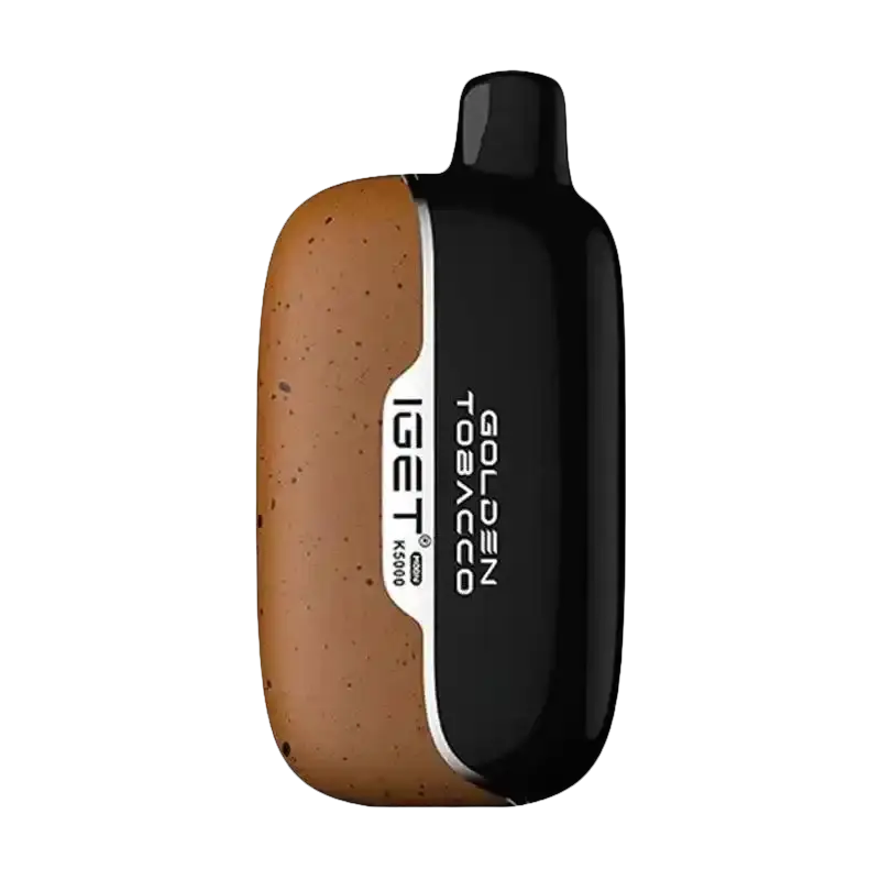 iGet Moon K5000 Golden Tobacco disposable vape product shot, elegant tobacco vape, sophisticated electronic cigarette - IGET Moon Golden Tobacco IGET EXPRESS Australia