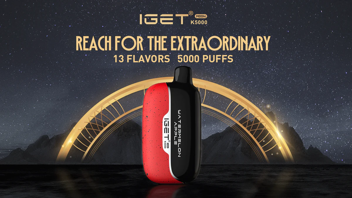Iget Moon K5000 disposable vape product shot, rounded pebble vape design matte finish, minimalist Iget Moon K5000 - IGET Moon K5000 Disposable Vape 5000 Puffs – Premium Vapes ...