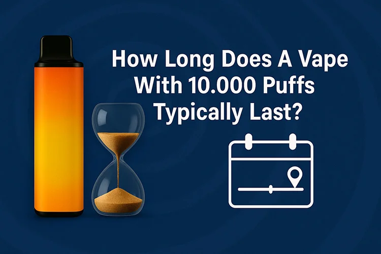 2000 puff vape vs 10000 puff vape lifespan infographic, vape puff count comparison, daily vape usage economics visual - How Long Does a 10,000-Puff Vape Last? Full Guide