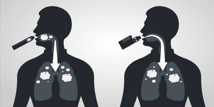 person vaping Mouth-to-Lung, MTL vape technique demonstration, tight draw vaping user - Mouth-to-Lung (MTL) Vs Direct-Lung (DL) Inhale Explained - Vaping ...