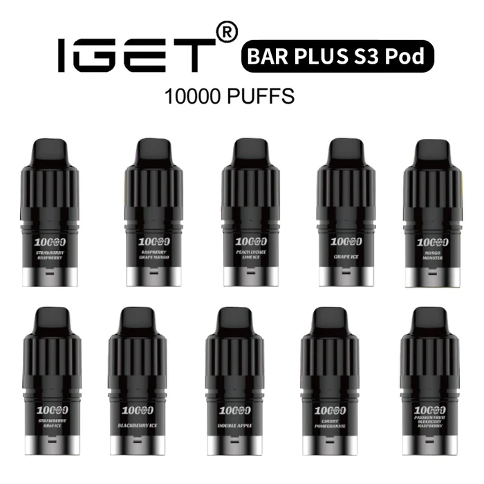 IGET BAR PLUS S3 Pod vs UMIN 10000 vape comparison, pod system disposable vape side by side - Double Apple – Iget Bar Plus S3 – Pod Only For Sale Double Apple ...