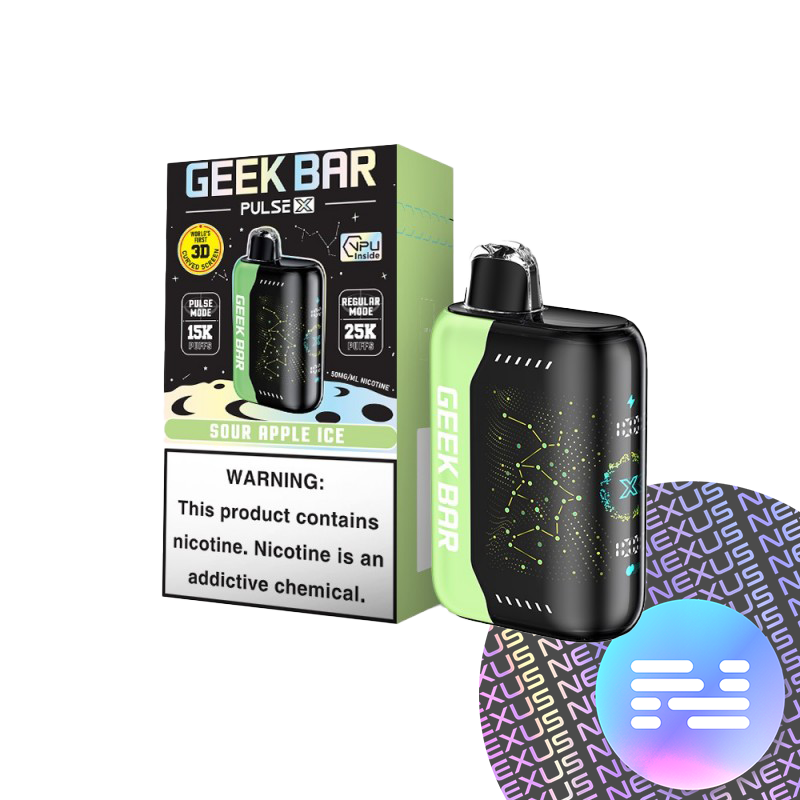 Sour Apple Ice vape flavor, Umin Geek Bar Pulse X Sour Apple Ice, green apple menthol vape liquid - Apple Ice Geek Geek Bar Pulse X Sour Apple Ice | 18ML, 25000 Puff ...