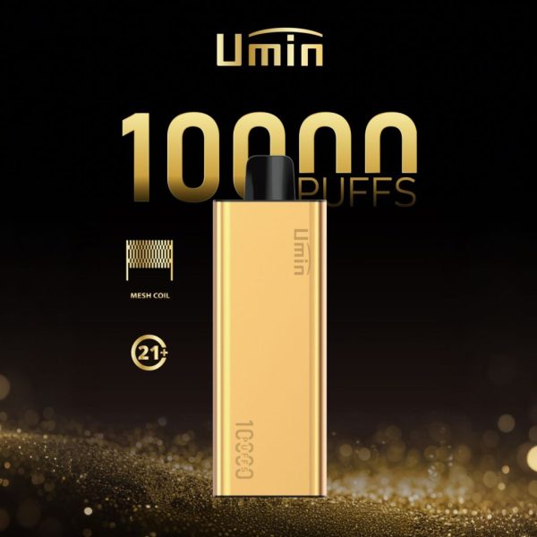 UMIN 10000 puffs disposable vape product shot, modern high capacity vape design, Umin vape device - Umin Slick Plus 10000 Puffs Disposable Vape - Vape Wholesale Australia
