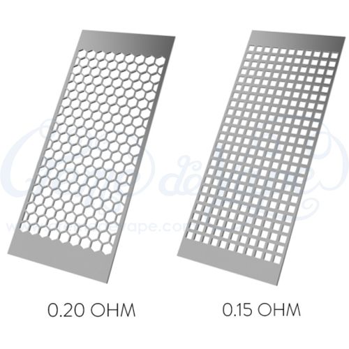 Mesh vape coil close up, Perforated metallic vape heating element, UMIN 10000 mesh technology - Vandy Vape Kylin M Mesh style coils - Creme de Vape