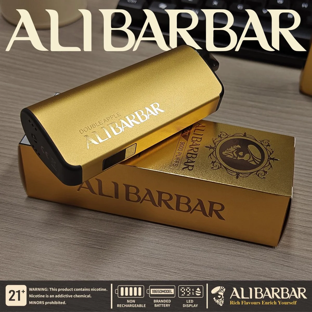 Alibarbar INGOT 9000 disposable vape, Alibarbar INGOT 9000 adjustable airflow, vape device with slider - Alibarbar Ingot 9000 Puffs Disposable Vape Wholesale – Vapz ...